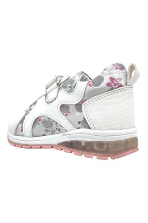 İçi ve Dışı Gerçek Deri Destekli Kız Çocuk Işıklı Ayakkabı Beyaz