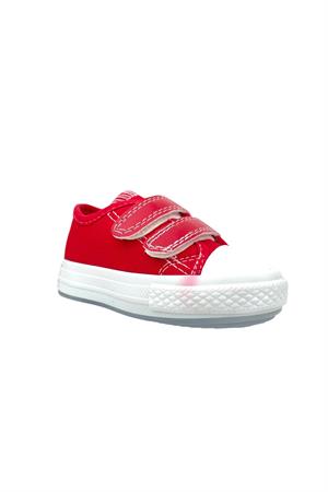 Işıklı Kız Çocuk Keten Ayakkabı Kırmızı