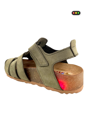 Işıklı Taban Örgülü Erkek Çocuk Sandalet Haki