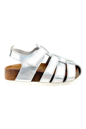 Işıklı Taban Örgülü Kız Çocuk Sandalet Beyaz Hologram