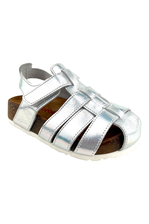 Işıklı Taban Örgülü Kız Çocuk Sandalet Beyaz Hologram