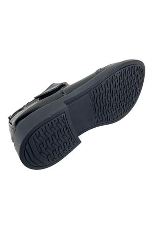 Kalın Tabanlı Direkli Thomas Topuk Okul Ayakkabısı Siyah Rugan