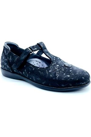 Kedi Motifli Klasik Okul Ayakkabısı Siyah Desen