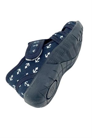 Keten Ev Ayakkabısı Lacivert-Beyaz