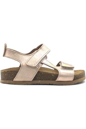 Kız Çocuk Çift Cırtlı Mantar Taban Sandalet Pudra Hologram