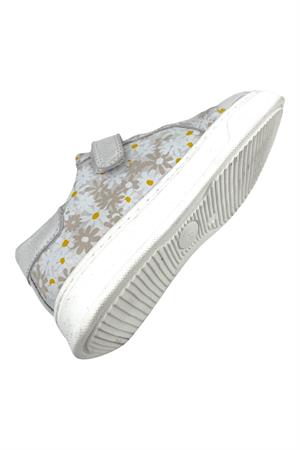 Lastikli Cırtlı Deri Çocuk Spor Ayakkabı Gümüş