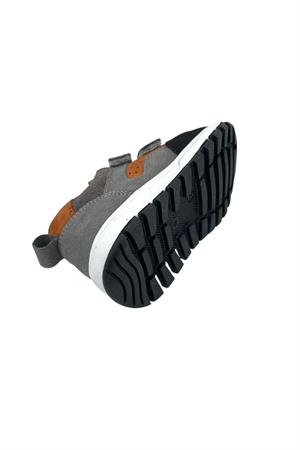 Marmara Çift Cırtlı Deri Geniş Kalıp Çocuk Ayakkabısı Füme