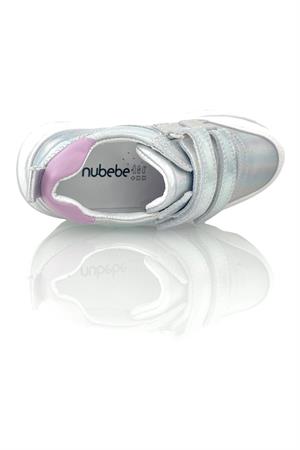 Marmara Çift Cırtlı Deri Geniş Kalıp Kız Çocuk Ayakkabısı Gümüş