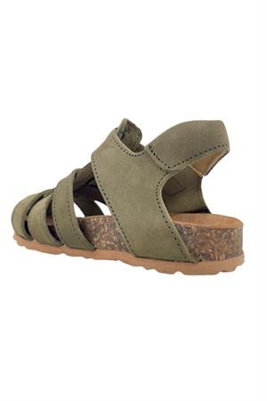Örgülü Mantar Taban Erkek Sandalet Haki