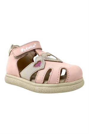 Provence Kız Çocuk Burnu Kapalı Deri Sandalet Pudra