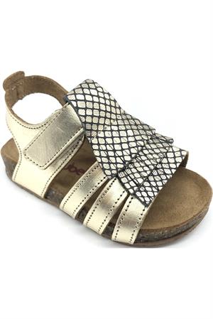 Püsküllü Mantar Taban Deri Sandalet Dore File