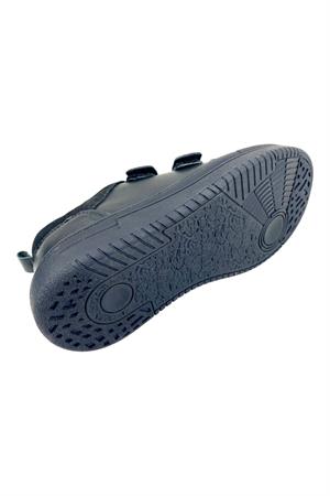 Siyah Deri Cırtlı Okul Ayakkabısı Siyah