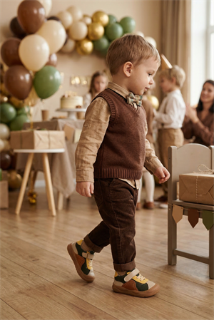Stylish Erkek İlk Adım Ayakkabısı Deri Spor Olive