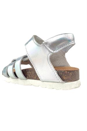 Sunshine Mantar Tabanlı Deri Sandalet Gümüş