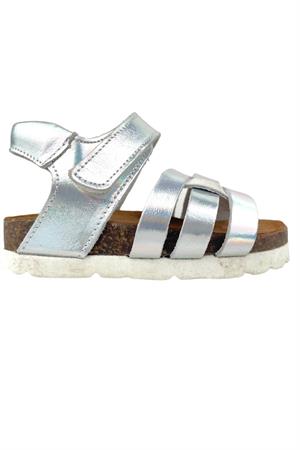 Sunshine Mantar Tabanlı Deri Sandalet Gümüş