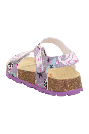 Superfit Desenli Çocuk Mantar Taban Sandalet Mor