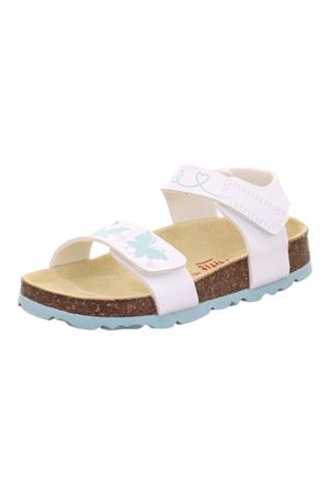 Superfit Desenli Çocuk Mantar Taban Sandalet Beyaz