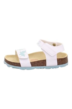 Superfit Desenli Çocuk Mantar Taban Sandalet Beyaz