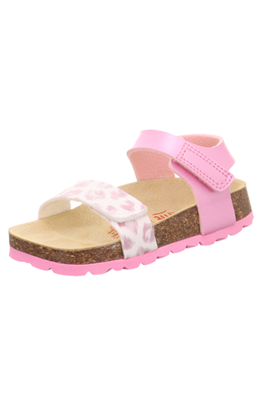 Superfit Desenli Çocuk Mantar Taban Sandalet Fuşya