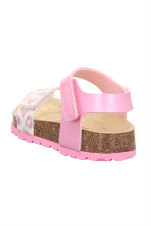 Superfit Desenli Çocuk Mantar Taban Sandalet Fuşya