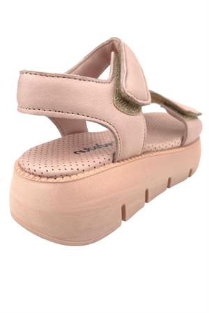 Top Level Hakiki Deri Çocuk Sandalet Pudra