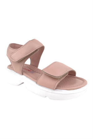 Yüksek Tabanlı Deri Sandalet Pembe