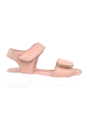 Yüksek Tabanlı Deri Sandalet Pembe