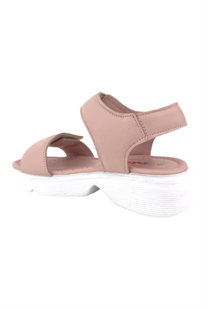 Yüksek Tabanlı Deri Sandalet Pembe