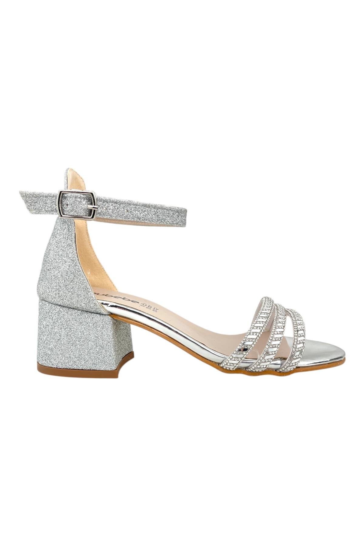 3 Biyeli Topuklu Ayakkabı Lame