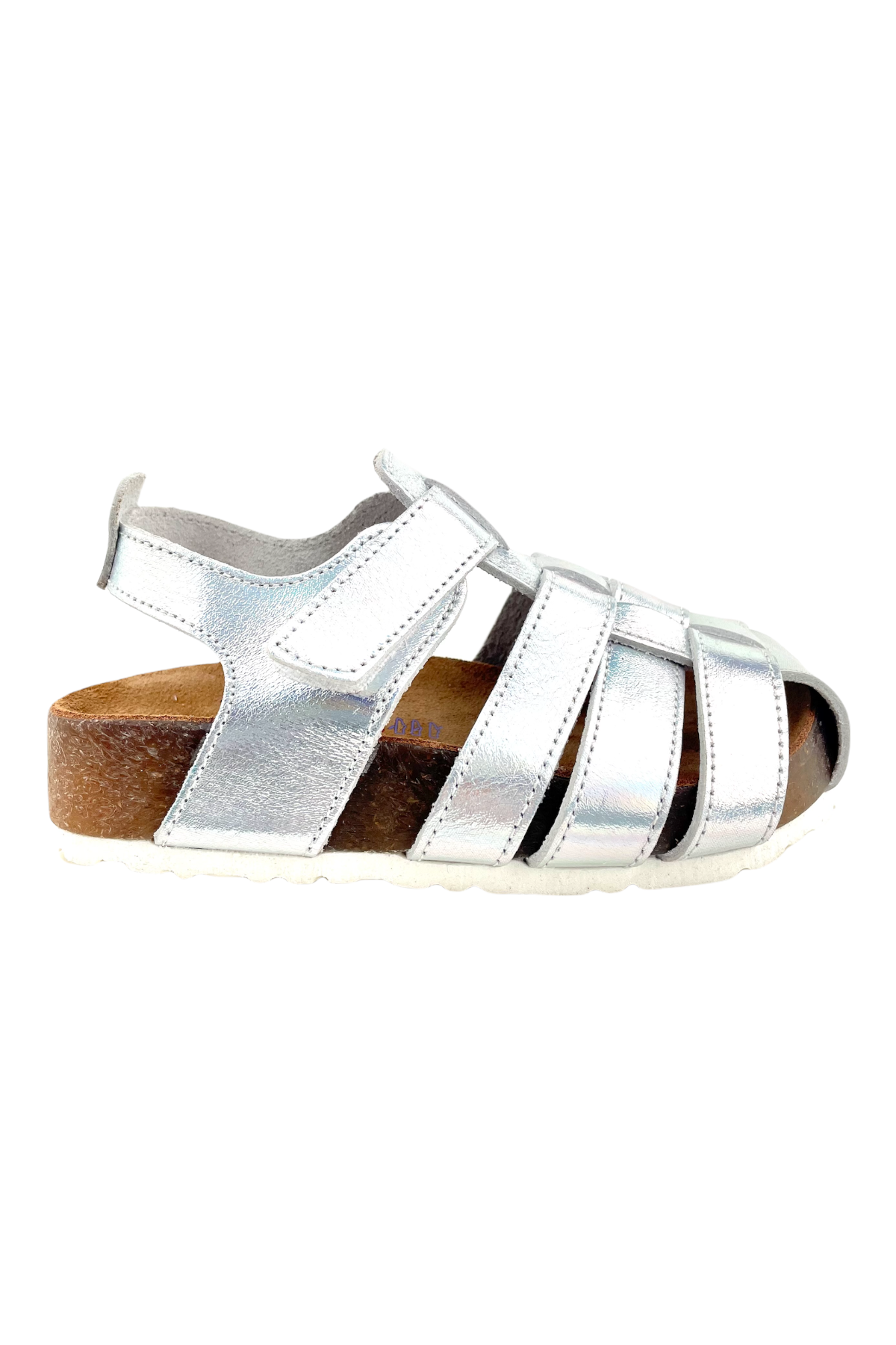 Işıklı Taban Örgülü Kız Çocuk Sandalet Beyaz Hologram