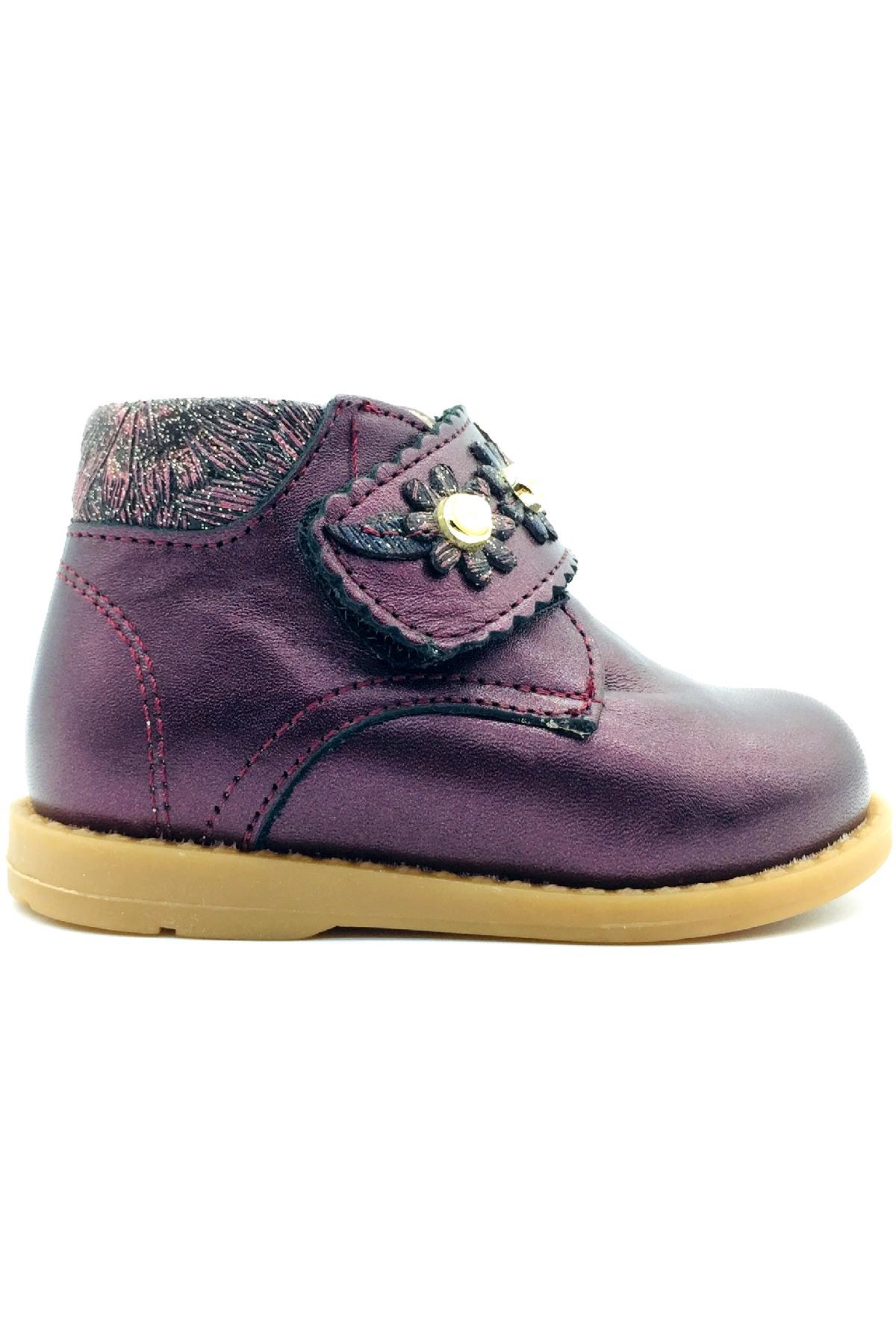Korseli İlk Adım Kız Bebek Ayakkabısı Bordo