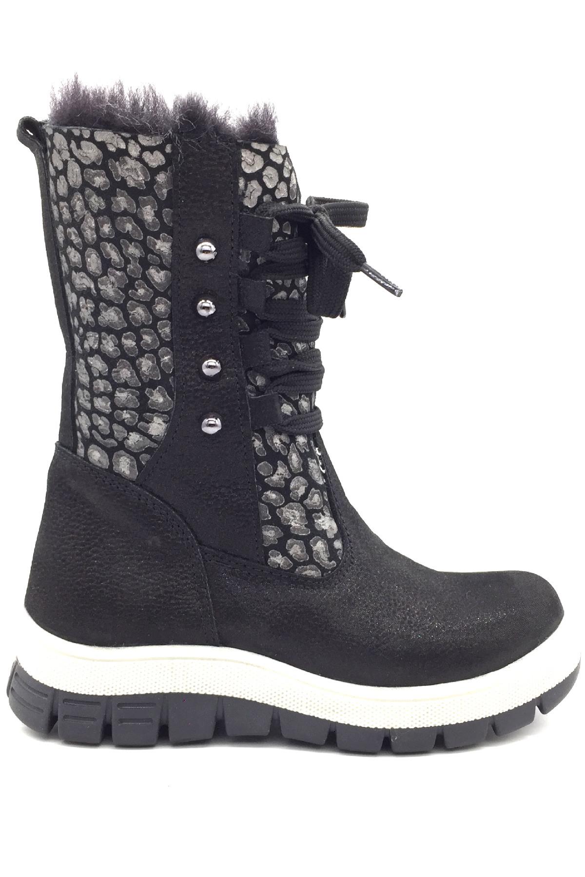 Kürklü Kız Çocuk Bot Siyah