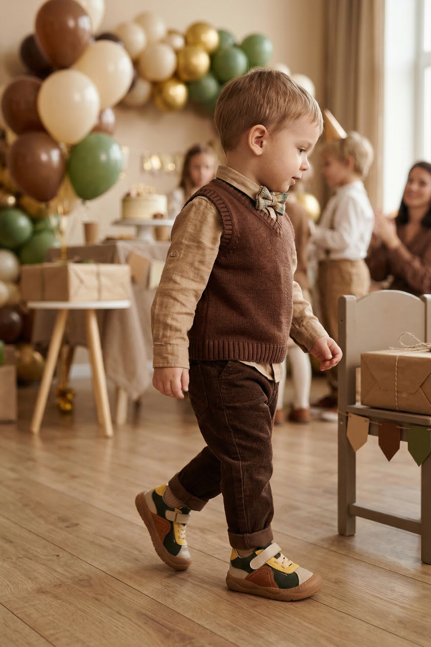 Stylish Erkek İlk Adım Ayakkabısı Deri Spor Olive