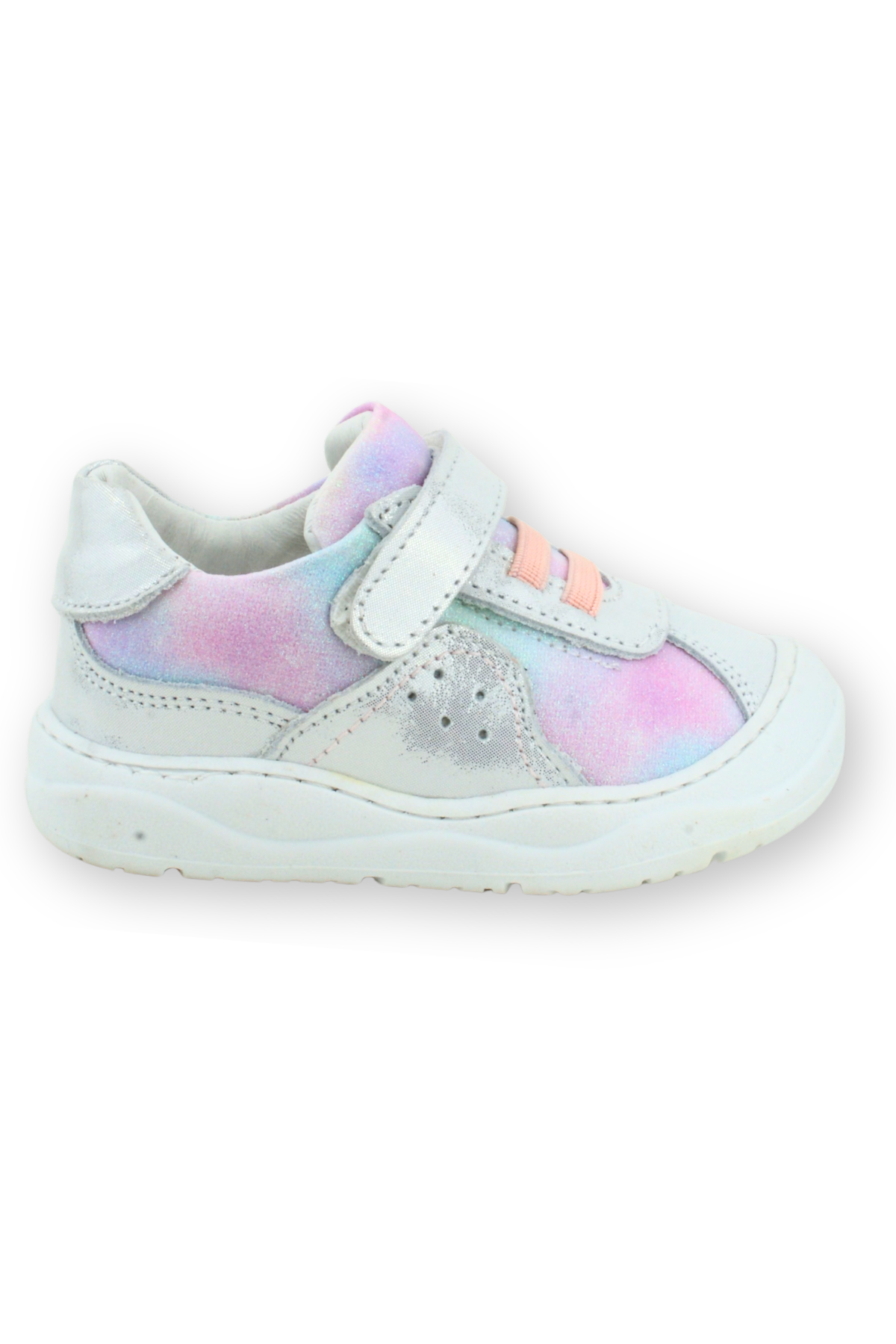 Stylish Kız İlk Adım Ayakkabısı Deri Spor Beyaz Hologram