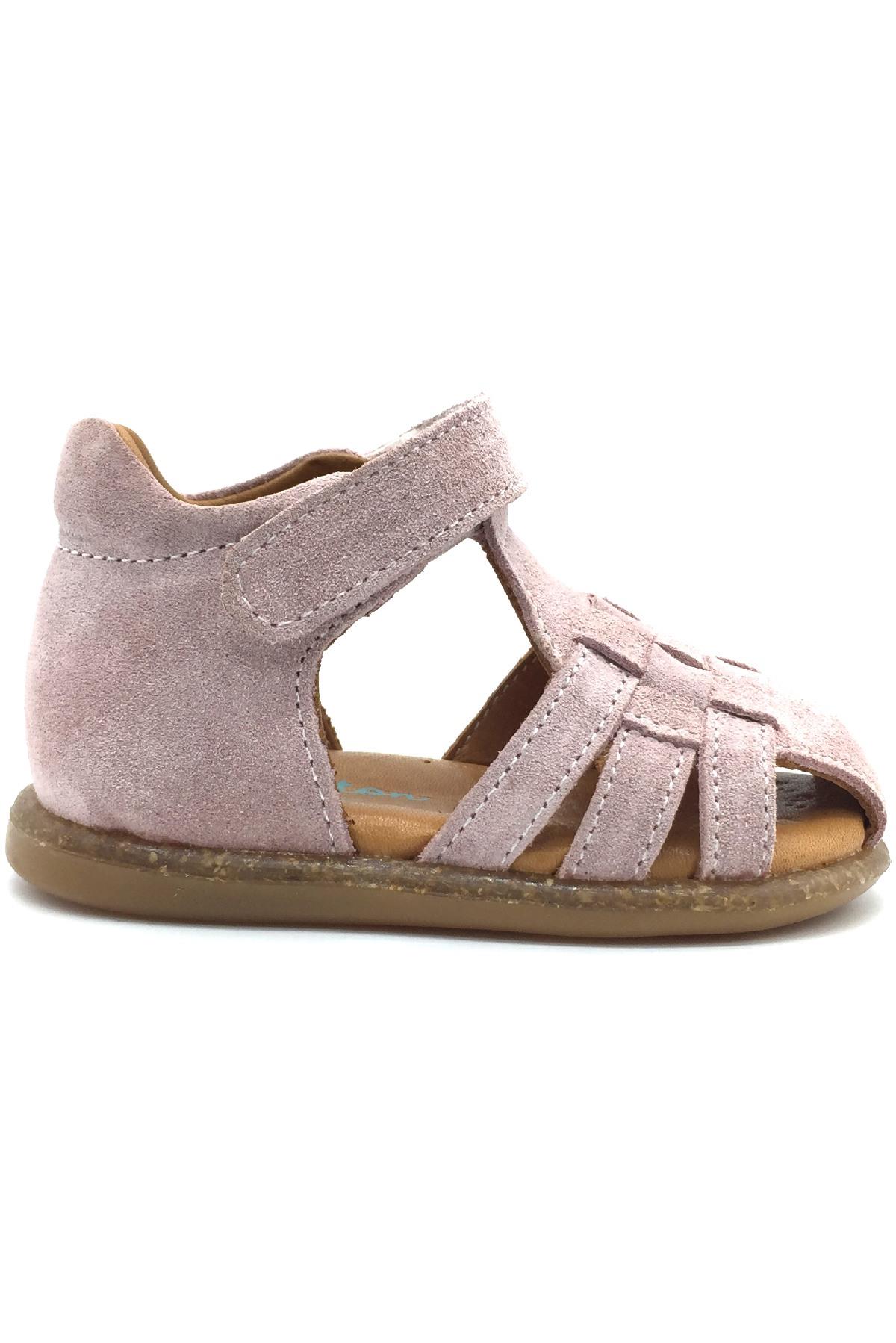 Süet İlk Adım Sandalet Pembe Süet