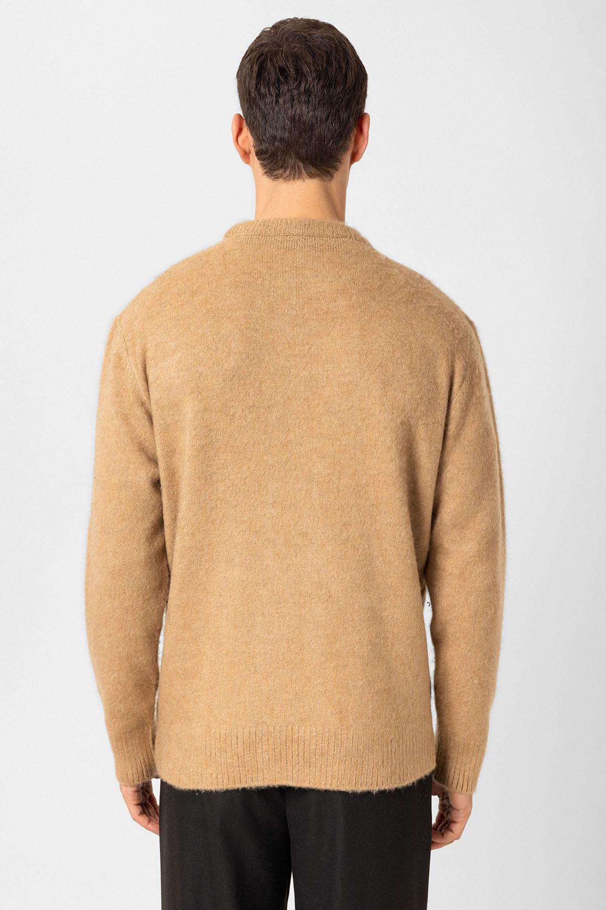 Antioch Açık Kahve Yün Görünümlü Erkek Kazak