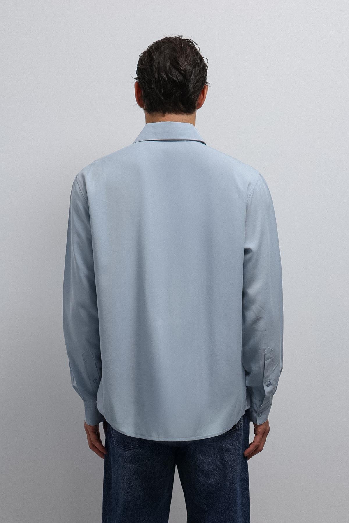 Antioch Bebe Mavi Teknik Regular Fit Erkek Gömlek