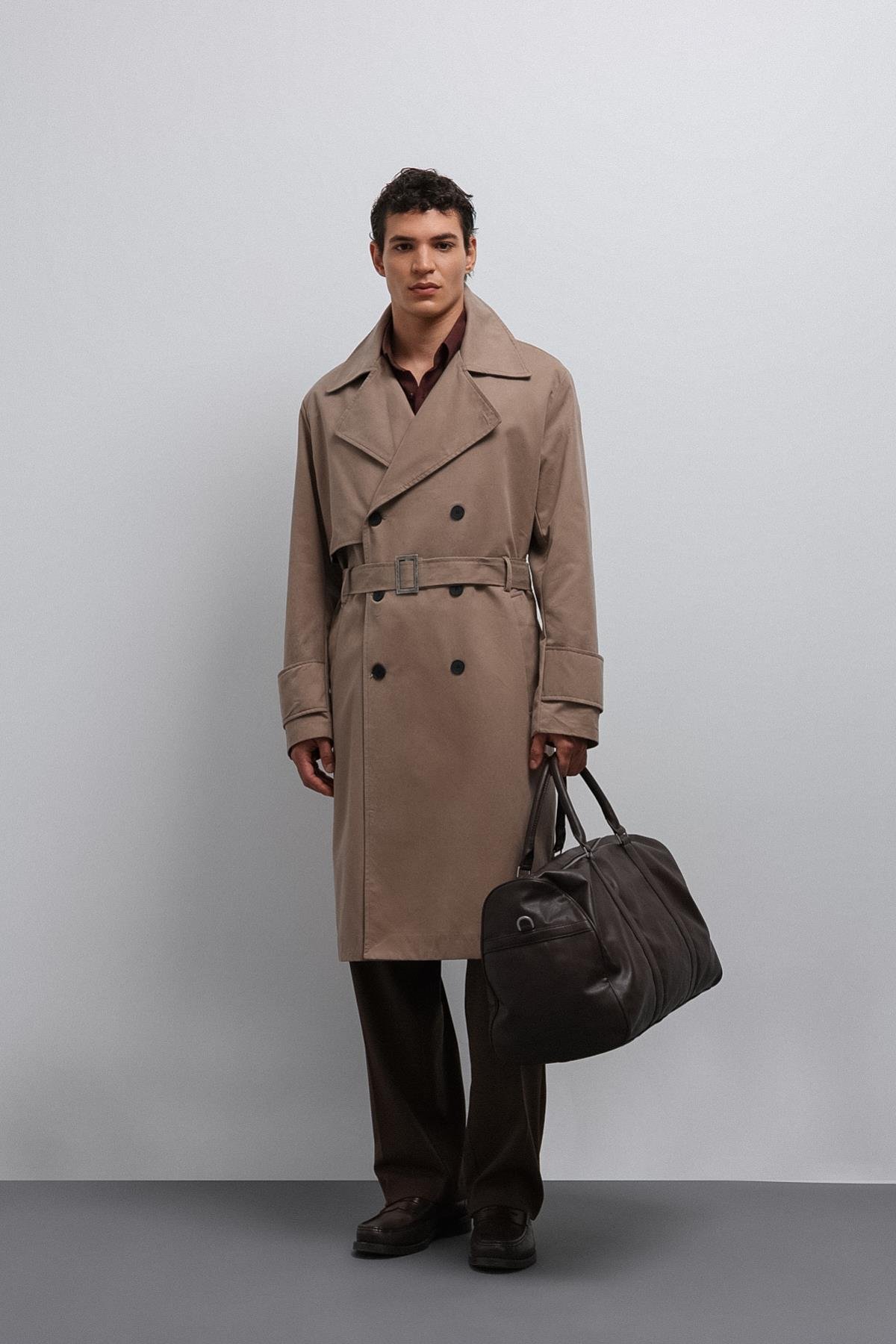 Antioch Bej Relax Fit Erkek Trençkot