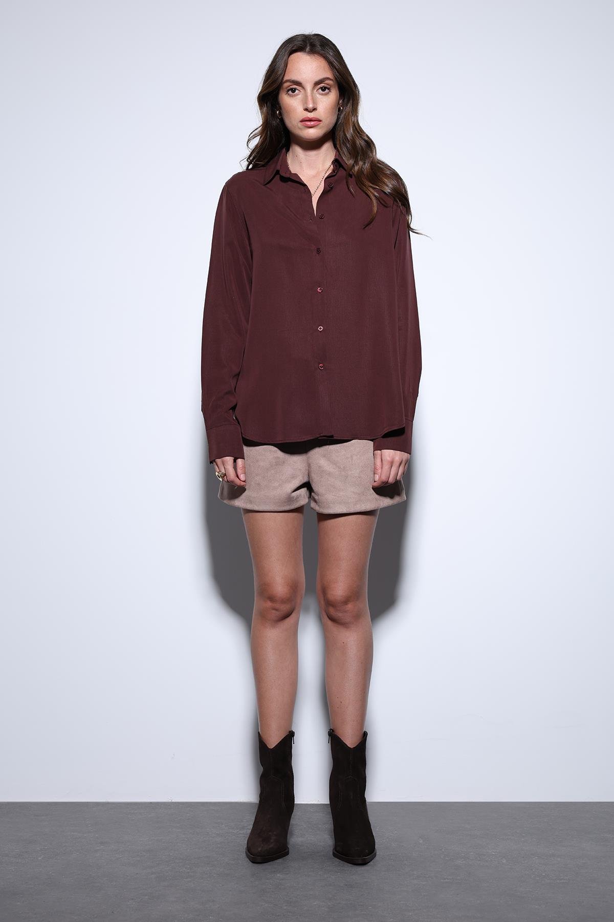 Antioch Bordo Premium Kadın Gömlek