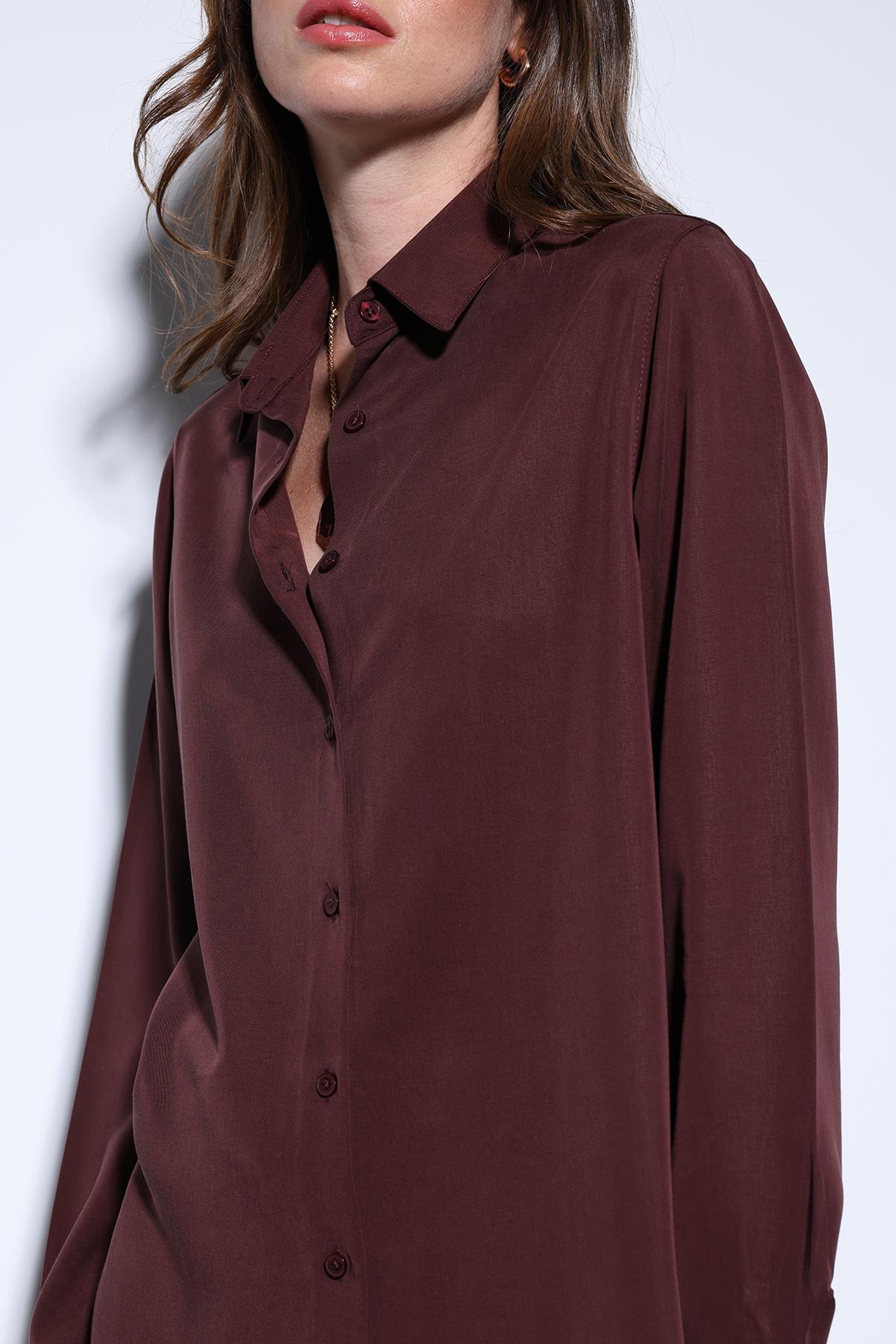 Antioch Bordo Premium Kadın Gömlek