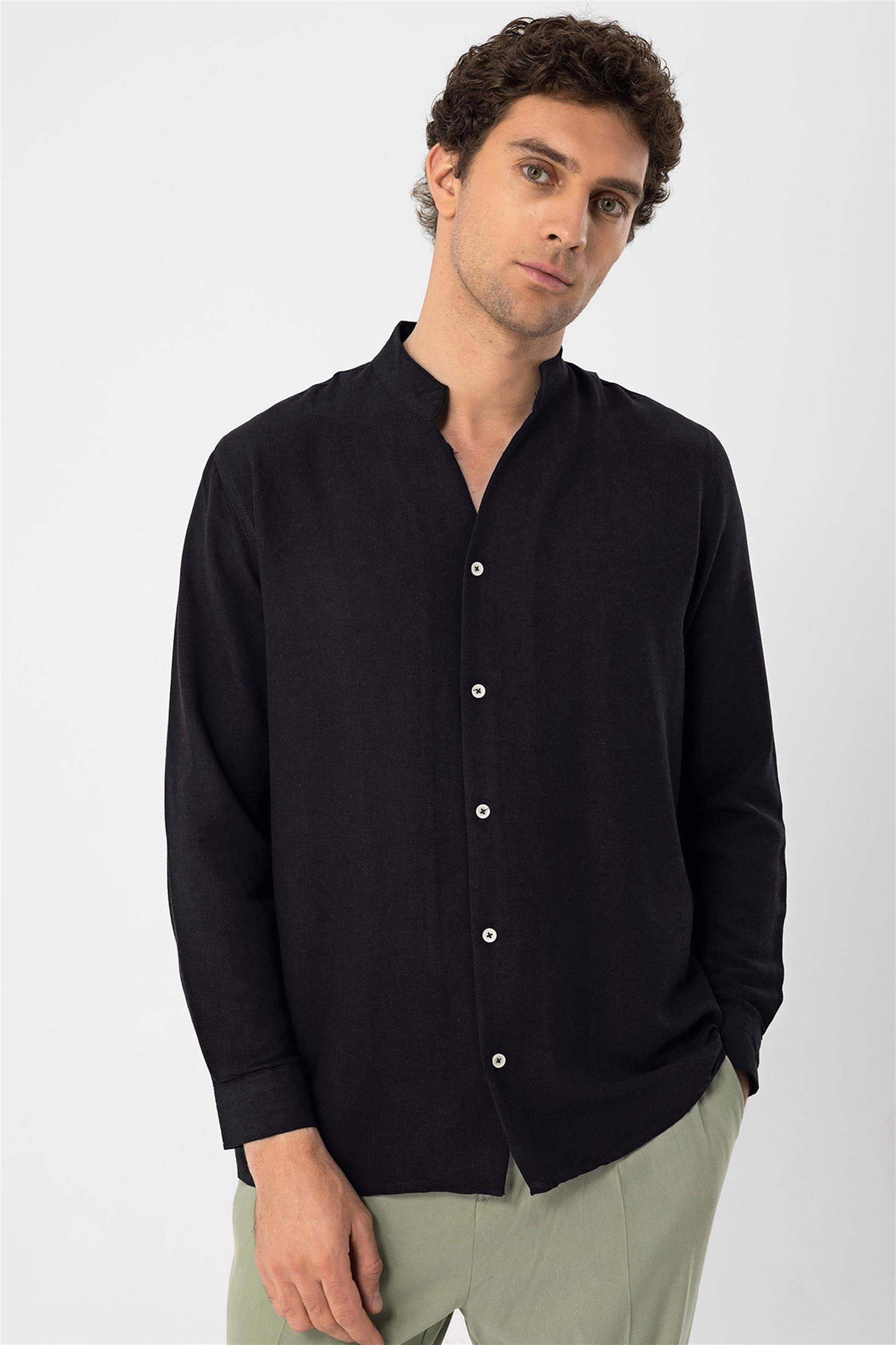 Judge Collar Long Sleeve Mens Shirt