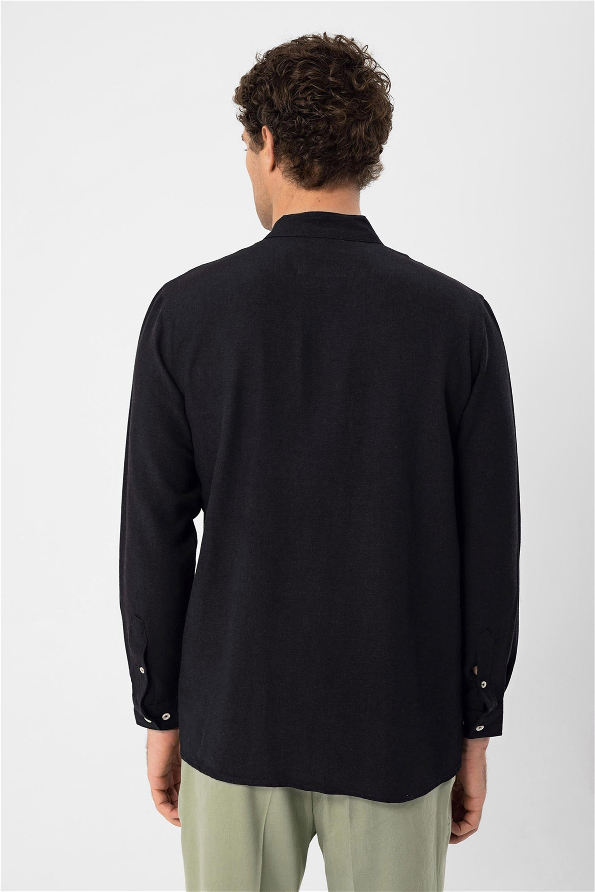 Judge Collar Long Sleeve Mens Shirt