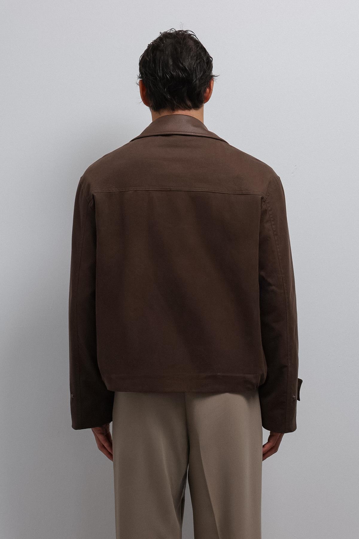 Antioch Kahve Kontrast Yaka Teknik Erkek Mont