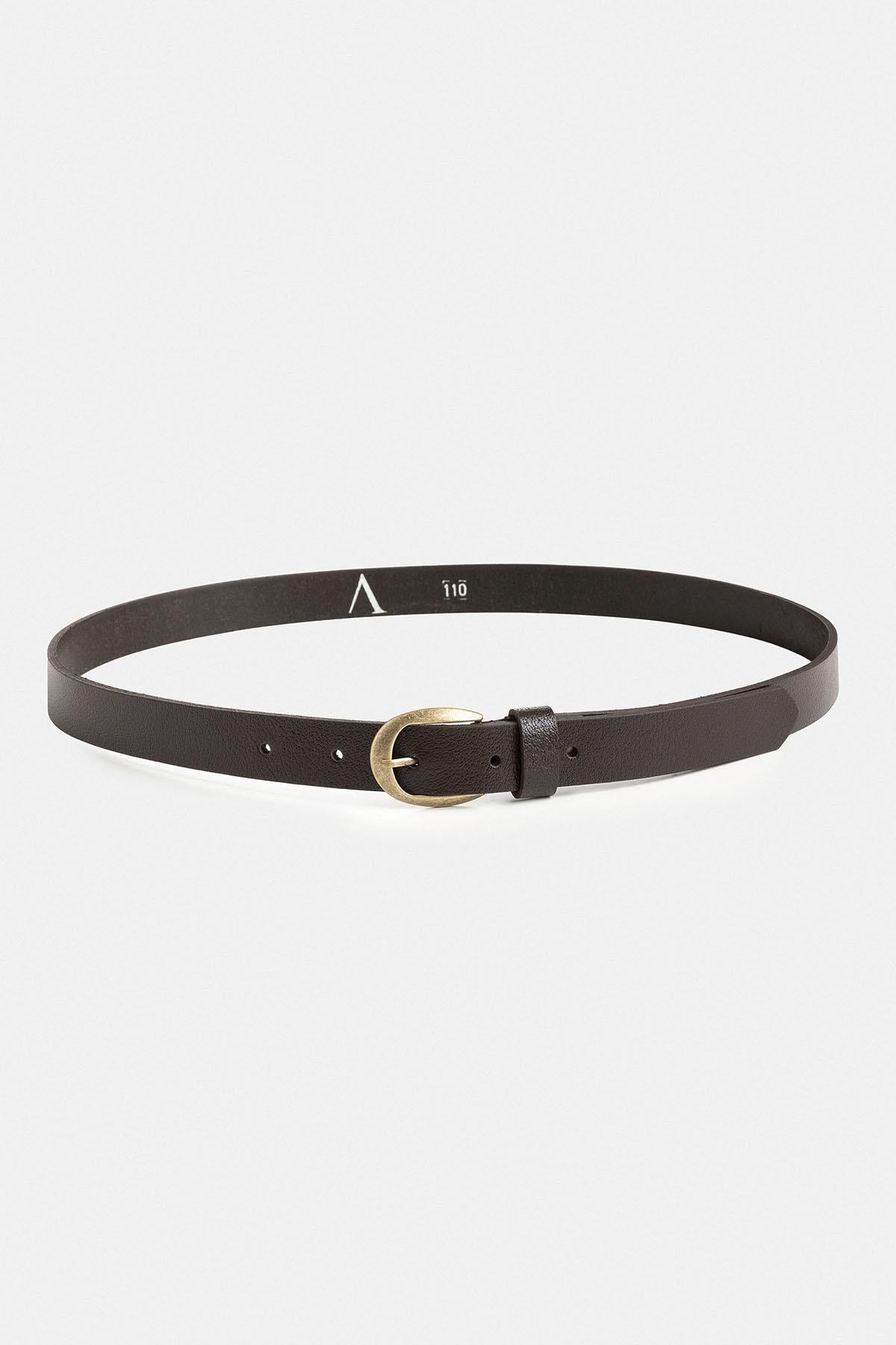 Antioch Kahve Oval Toka Erkek Deri Kemer