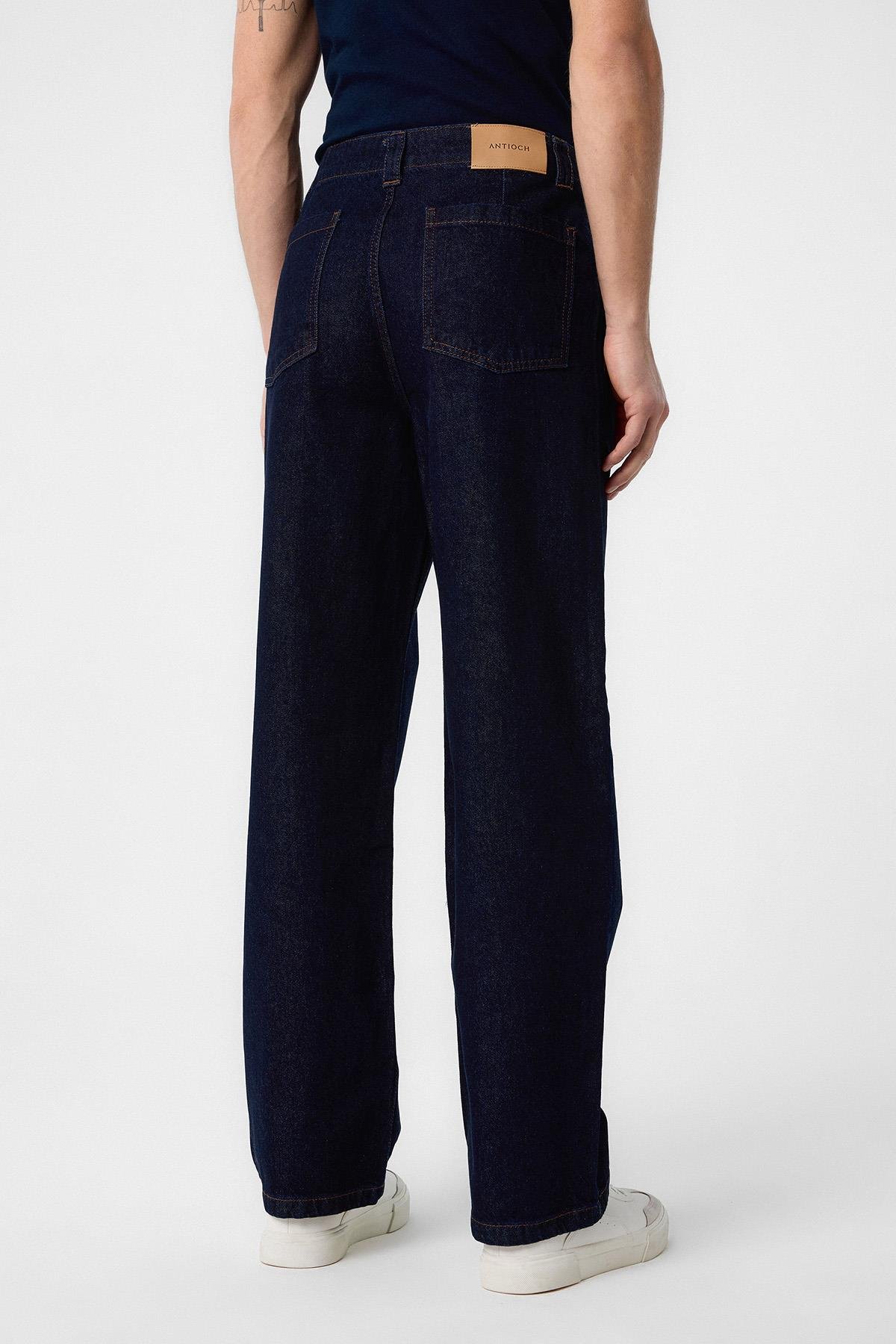 Antioch Koyu Lacivert Relaxed Fit Erkek Kot Pantolon