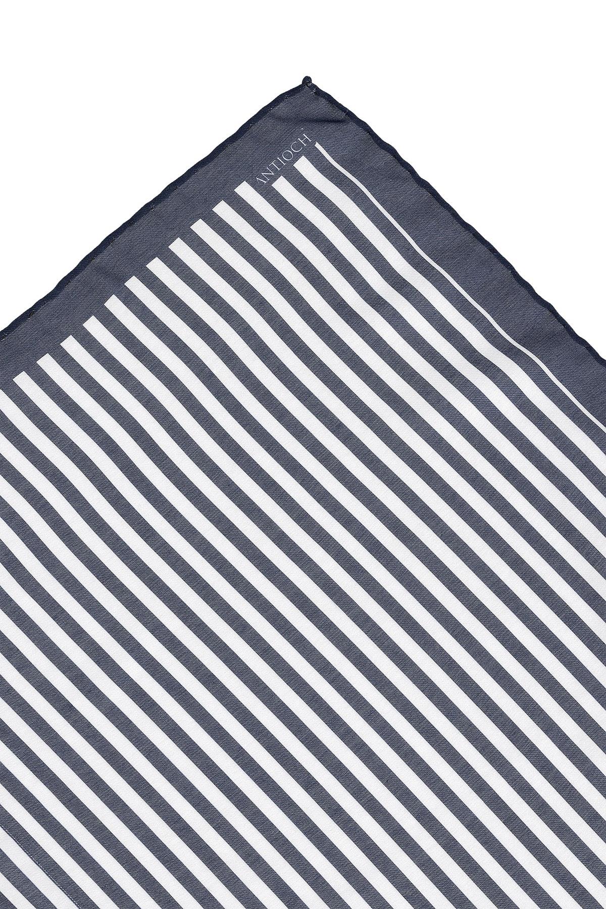 Antioch Lacivert Çizgili Fular