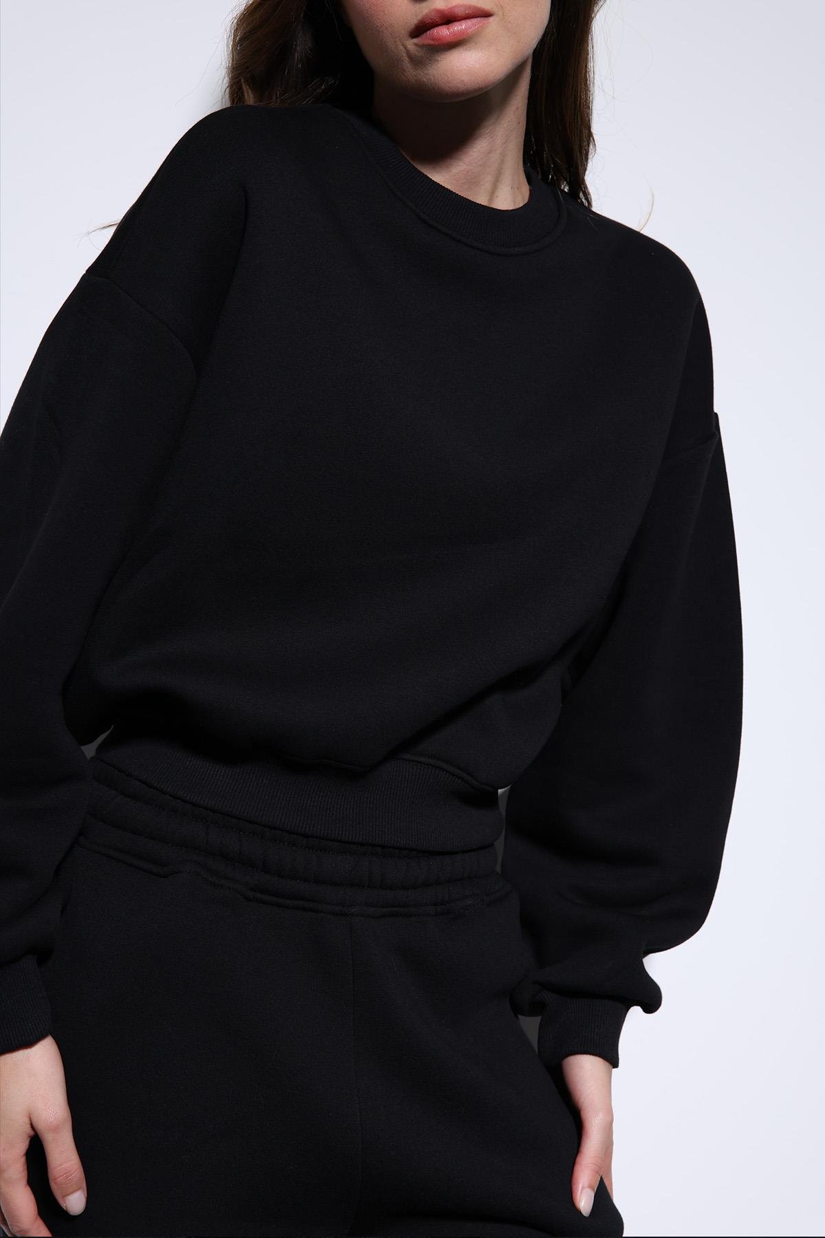 Antioch Siyah Basic Kadın Sweatshirt