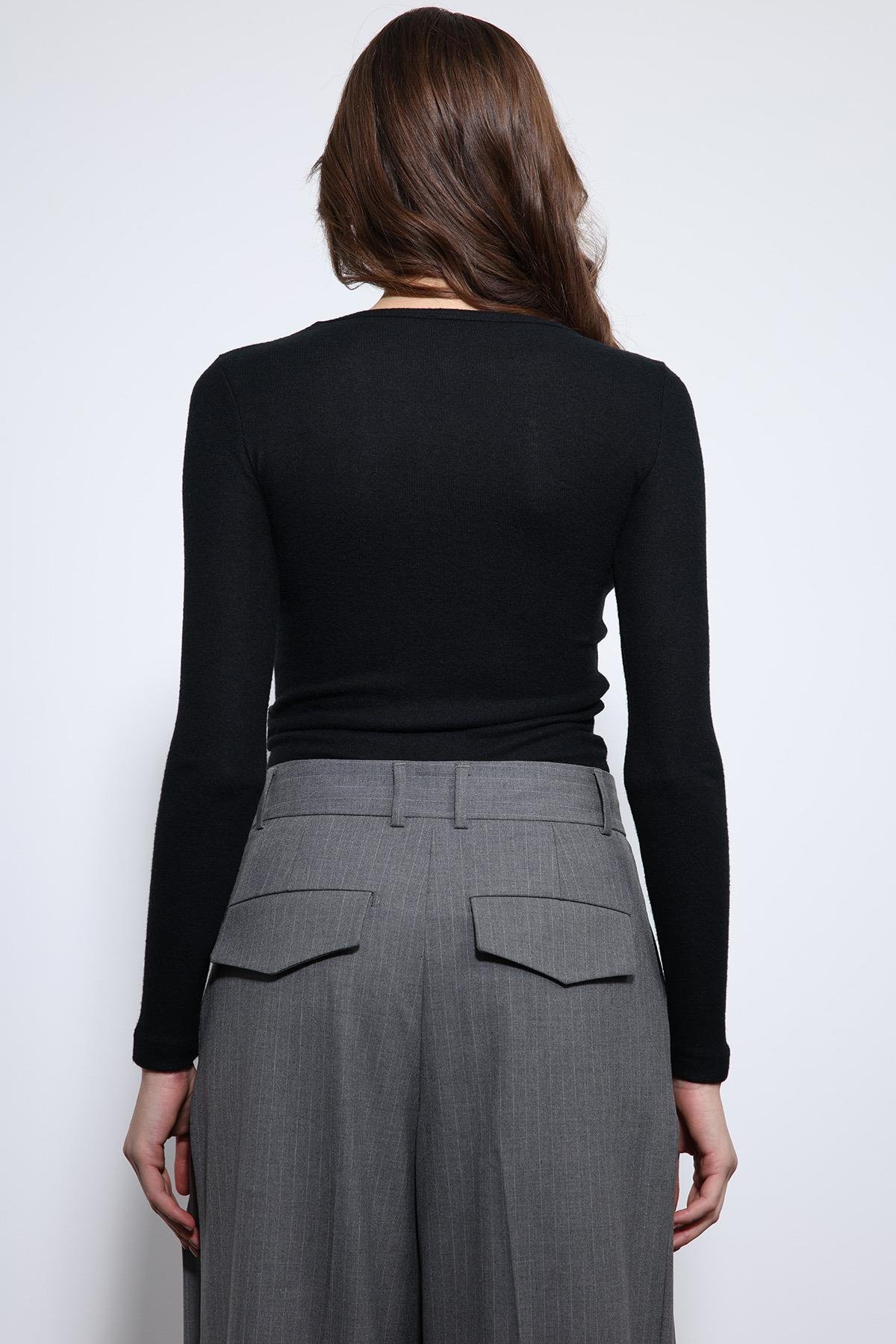 Antioch Siyah Basic Uzun Kollu T-Shirt