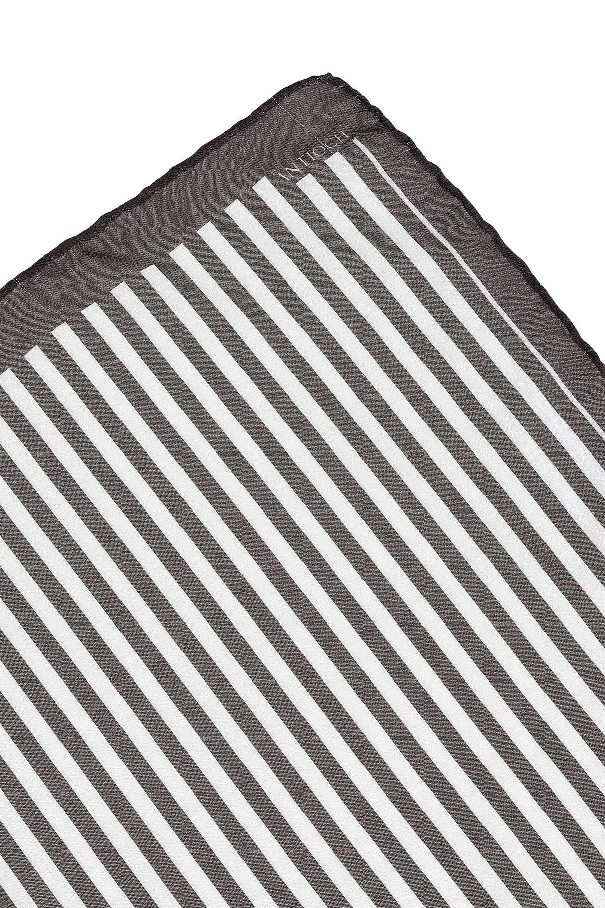 Antioch Siyah Çizgili Fular