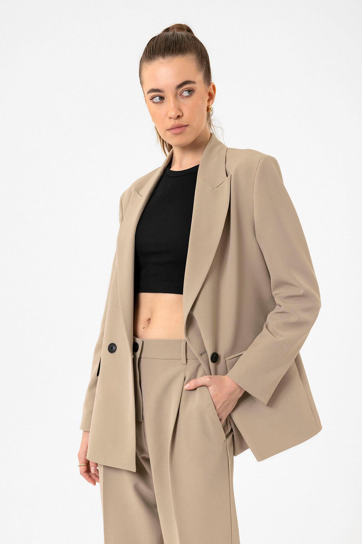 Antioch Siyah Kadın Fitilli Crop Atlet